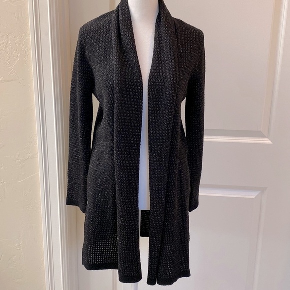 Love for Humanity Long Cardigan Women’s open front Sweater Black label Simple L - Picture 1 of 8